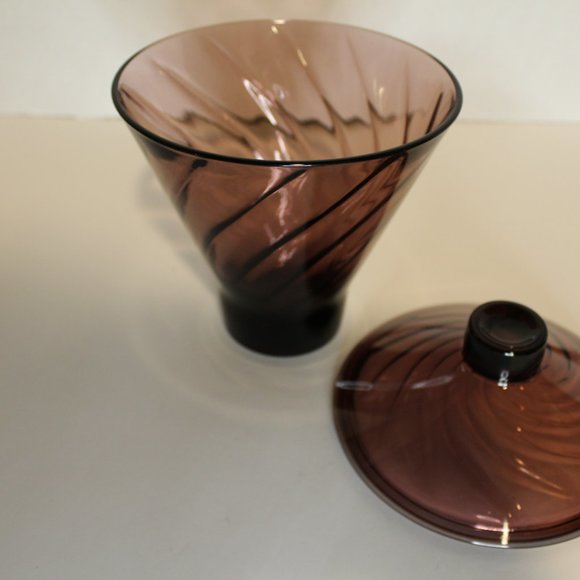 Hazel Atlas Moroccan Amethyst Candy Jar Vintage MCM rare find - Picture 4 of 8